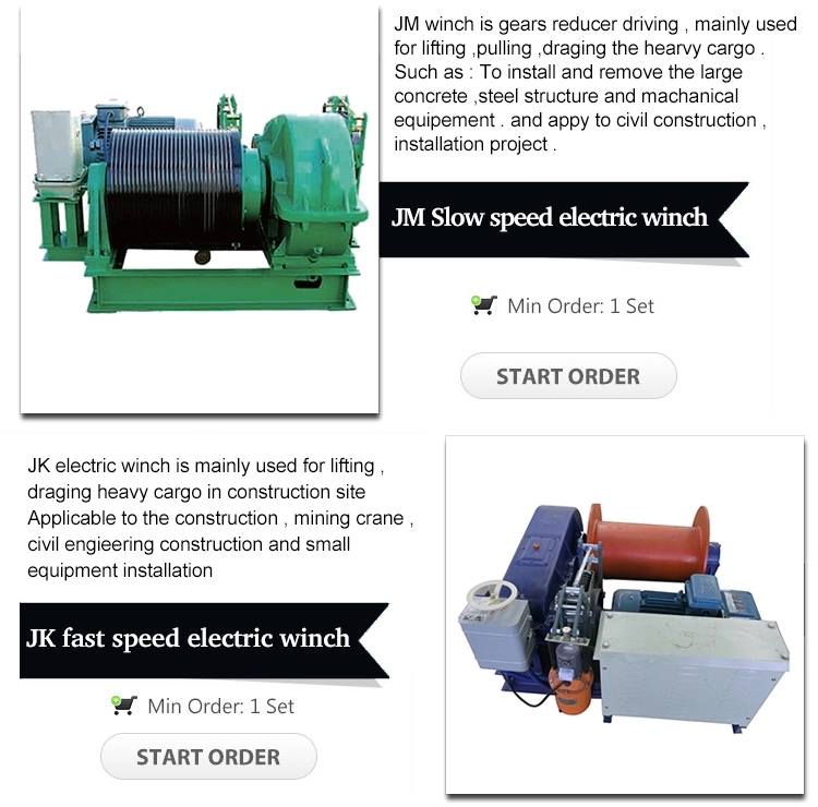 1000 m horizontal pulling  Diesel engine motorize drive winch